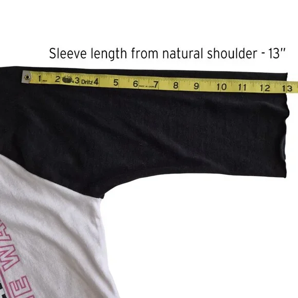 VANS Baseball Style Raglan Long Sleeve Tee White / Black / Pink Graphic Size M - Picture 11 of 14